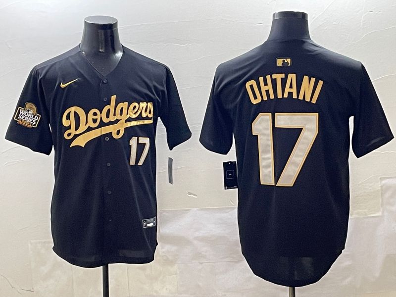 Men Los Angeles Dodgers #17 Ohtani Black Gold Nike 2025 MLB Jersey style 4245->los angeles dodgers->MLB Jersey